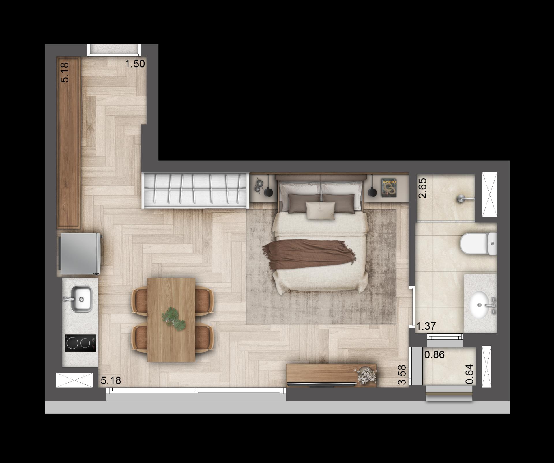 Planta Final 13A — 33 m²