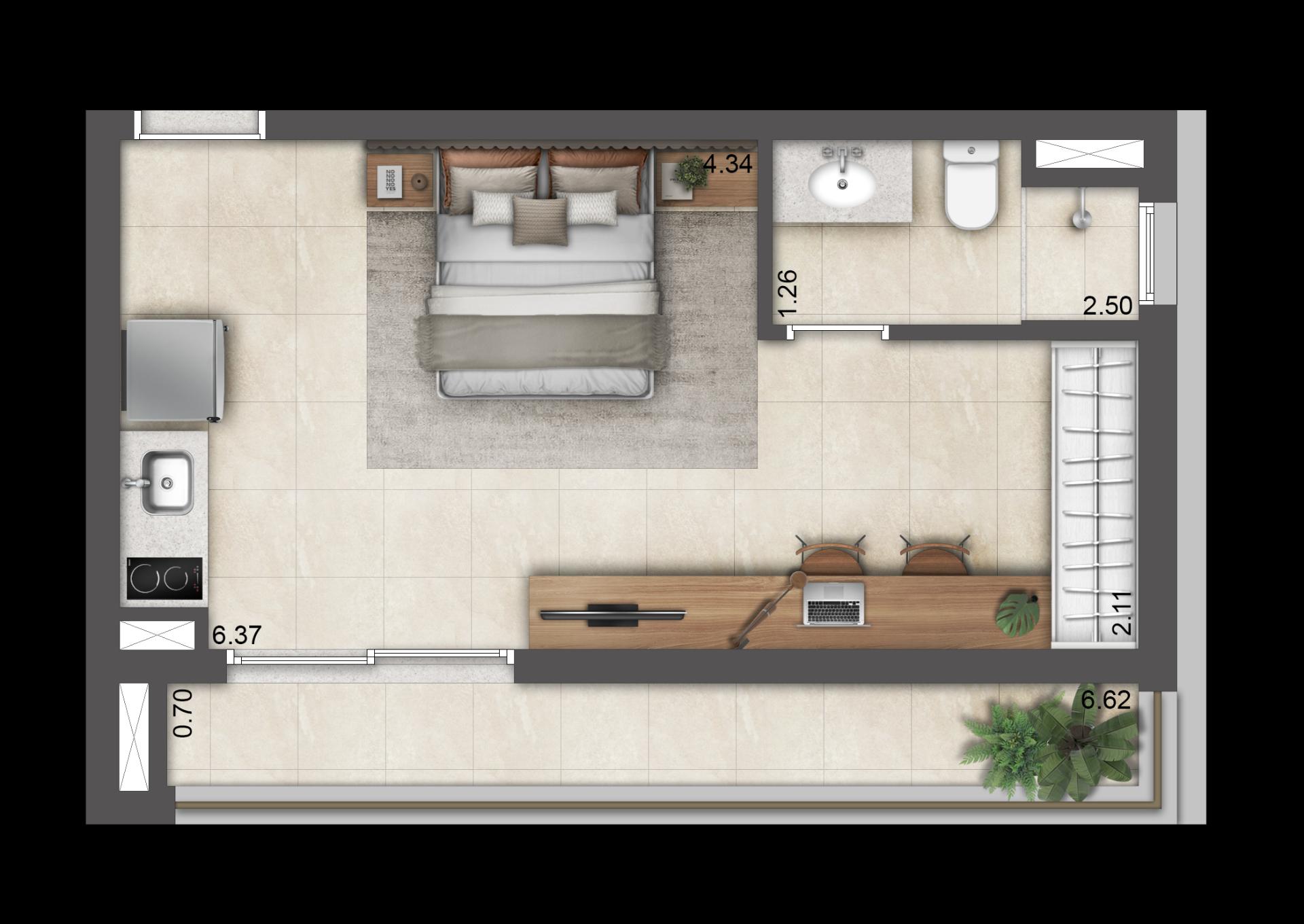 Planta Final 14A — 35 m²